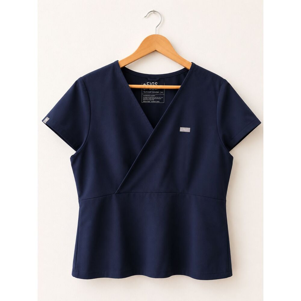 FIGS Navy Blue Slim Wrap Scrub Top Women’s XXL